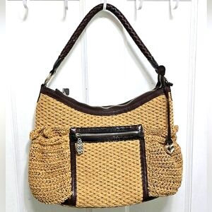 🌴Brighton Woven Straw Jute Handbag Purse Shoulder Bag Large